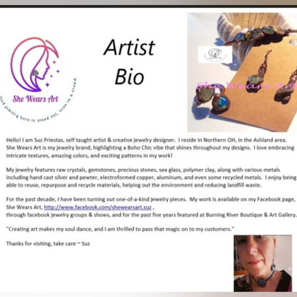 Handmade Jewelry Set Aventurine Golden Quartz Cuff Copper Bracelet Earrings - Picture 13 of 13